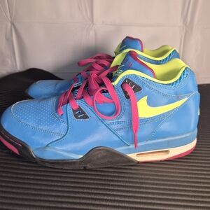 Blue and Neon Nike Sneakers